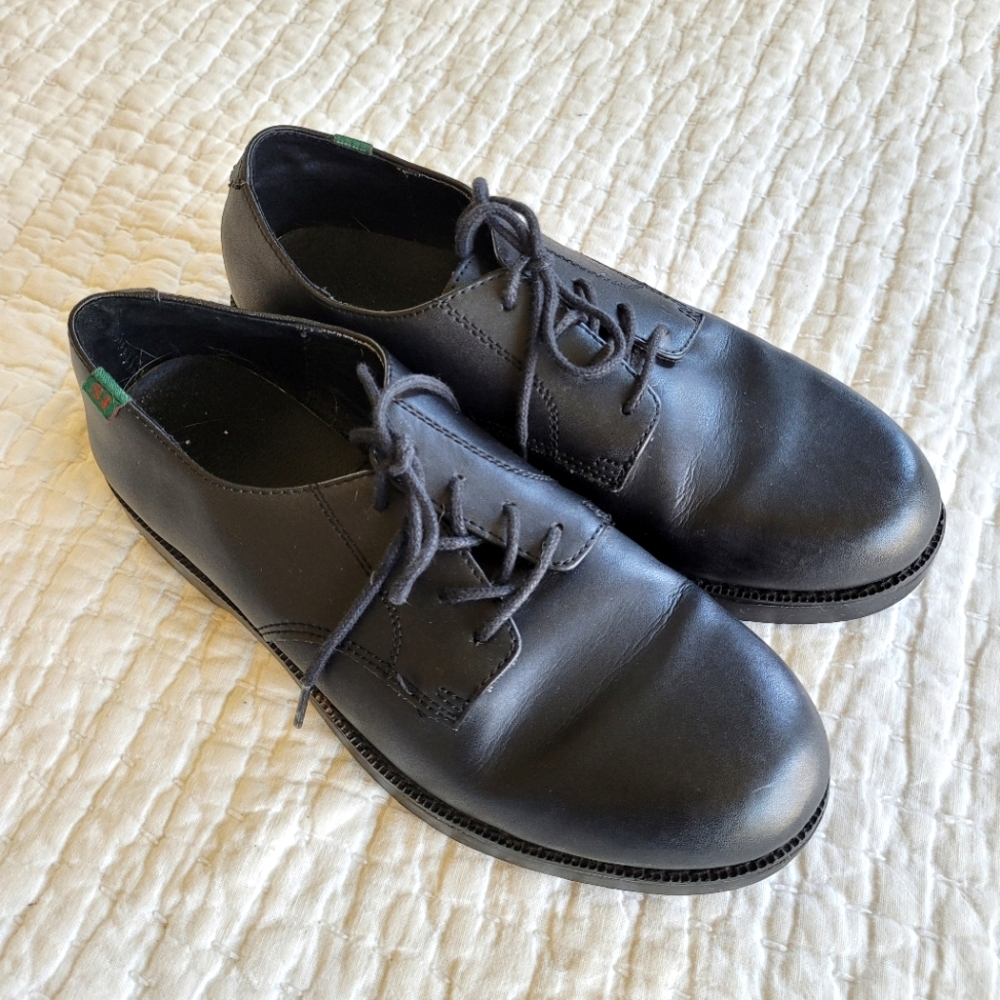 School Issue Black Leather Dress Uniform Shoes Size 7M
